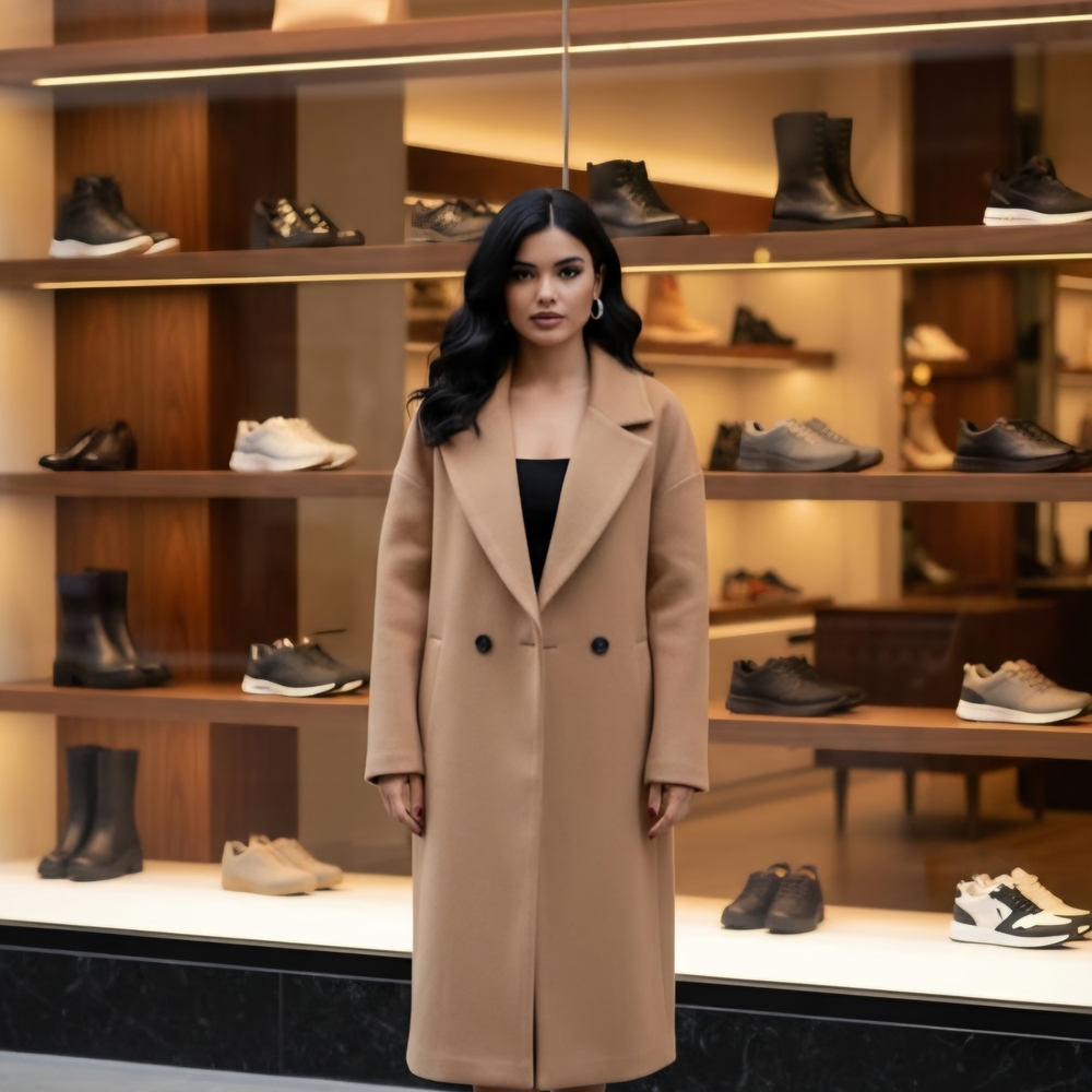 ESQUALO Classic Camel Trench Coat